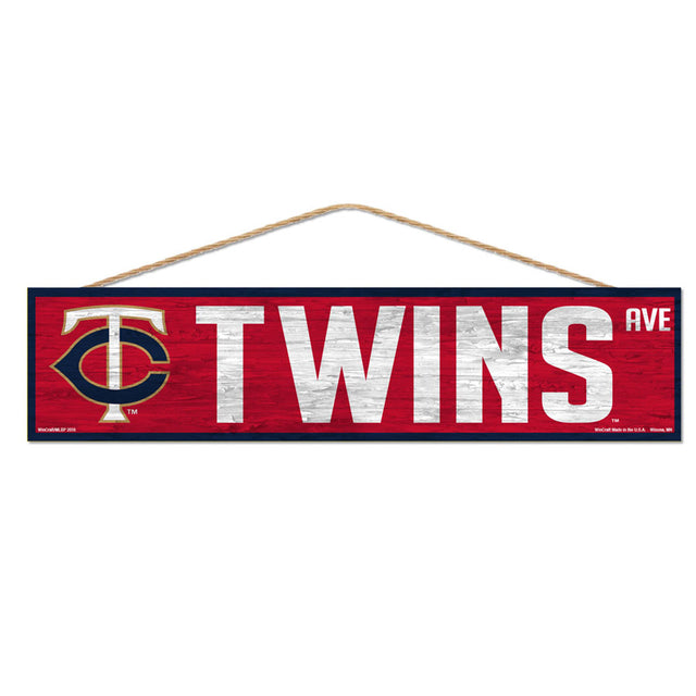 Letrero de los Minnesota Twins de 4 x 17 pulgadas con diseño de Wood Avenue