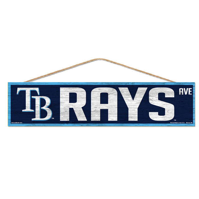 Letrero de los Tampa Bay Rays de 4 x 17 pulgadas con diseño de Wood Avenue