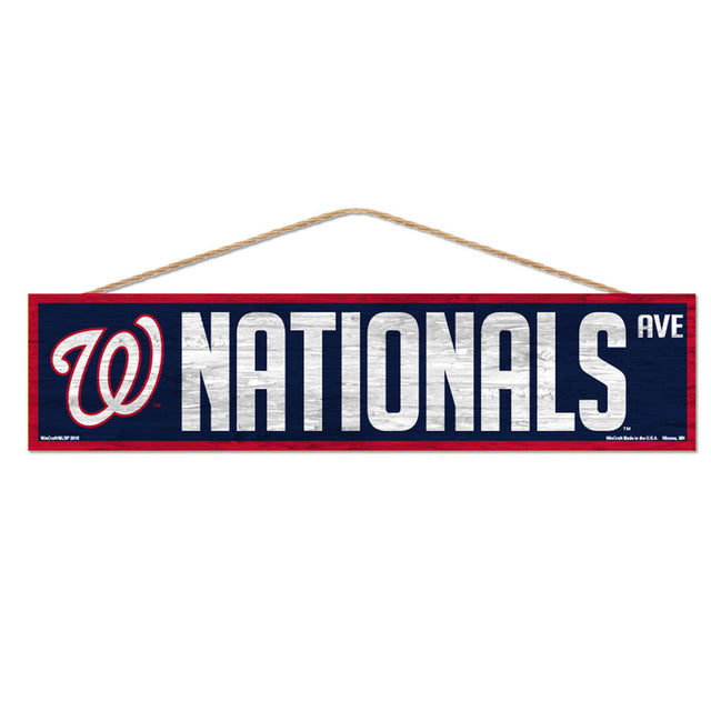 Cartel de los Washington Nationals de 4 x 17 pulgadas con diseño de Wood Avenue