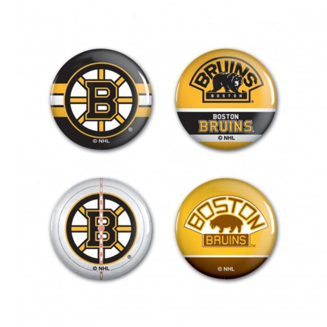 Botones de los Boston Bruins, paquete de 4