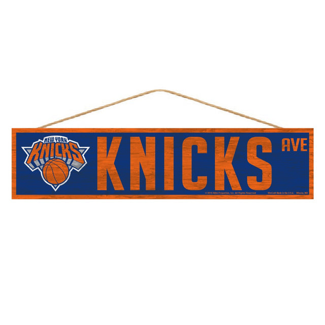 Letrero de los New York Knicks de 4 x 17 pulgadas con diseño de Wood Avenue