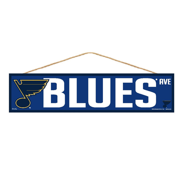 Letrero de los St. Louis Blues de 4 x 17 pulgadas con diseño de Wood Avenue