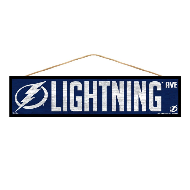 Letrero de Tampa Bay Lightning de 4 x 17 pulgadas con diseño de Wood Avenue