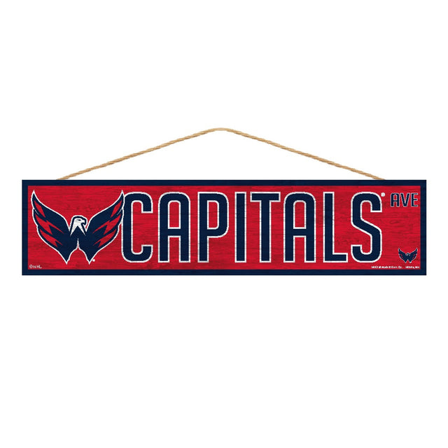 Letrero de los Washington Capitals de 4 x 17 pulgadas con diseño de Wood Avenue