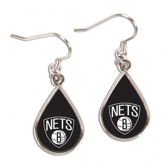 Brooklyn Nets Earrings Tear Drop Style