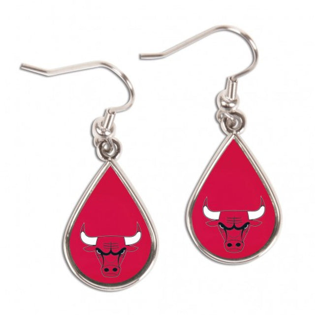 Chicago Bulls Earrings Tear Drop Style