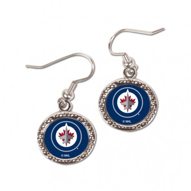 Winnipeg Jets Earrings Round Style