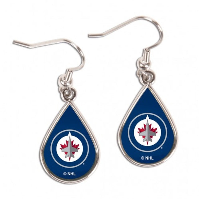 Pendientes de los Winnipeg Jets con forma de lágrima