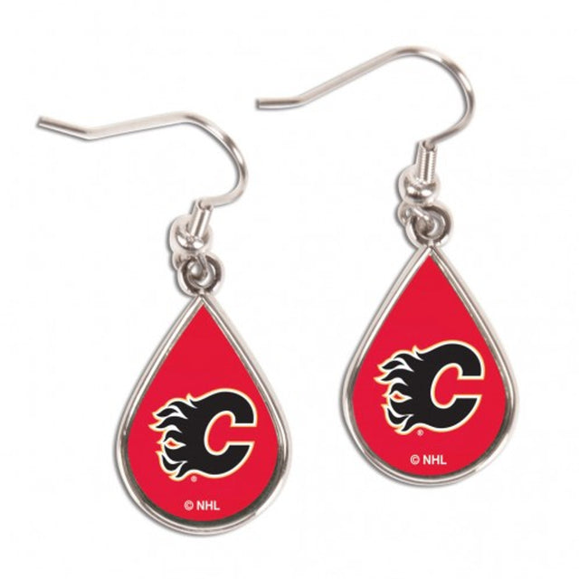 Pendientes Calgary Flames estilo lágrima