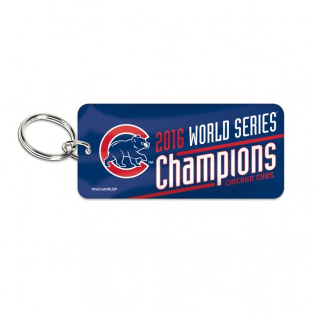 Llavero de los Chicago Cubs con diseño brillante de los campeones de la Serie Mundial 2016