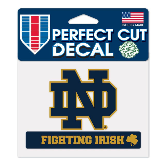 Calcomanía de Notre Dame Fighting Irish de 4,5 x 5,75 pulgadas, corte perfecto y color