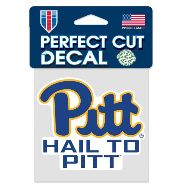 Calcomanía de color de corte perfecto con el lema de los Pittsburgh Panthers de 4" x 4"