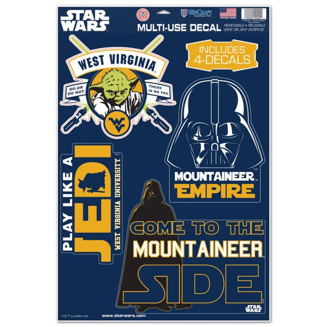 Calcomanía multiusos de Star Wars de West Virginia Mountaineers, 11 x 17 pulgadas