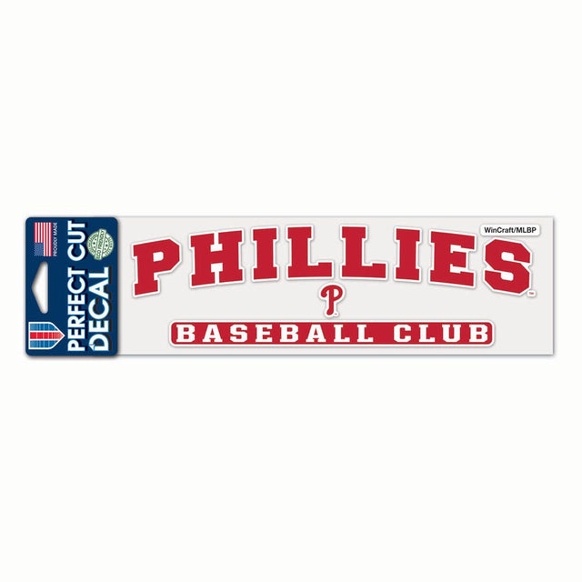 Calcomanía de los Philadelphia Phillies, 3 x 10, color de corte perfecto