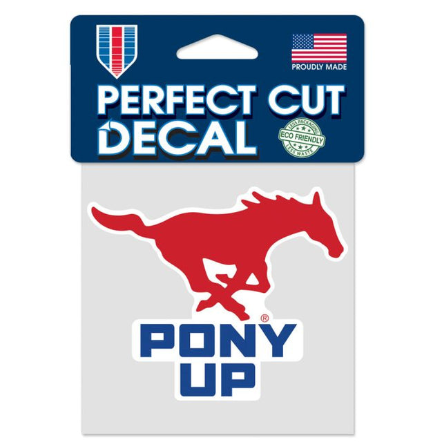 Southern Methodist Mustangs SLOGAN Perfect Cut Color Decal 4" x 4"