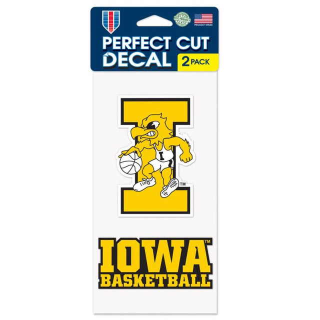 Juego de calcomanías de corte perfecto de Iowa Hawkeyes IOWA BASKETBALL de dos de 4" x 4"