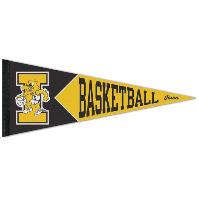 Banderín premium de Iowa Hawkeyes IOWA BASKETBALL de 12" x 30"