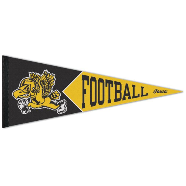 Iowa Hawkeyes / Vintage Collegiate IOWA FOOTBALL VINTAGE Banderín premium de 12" x 30"