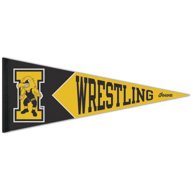 Banderín premium de Iowa Hawkeyes de LUCHA DE IOWA de 12" x 30"