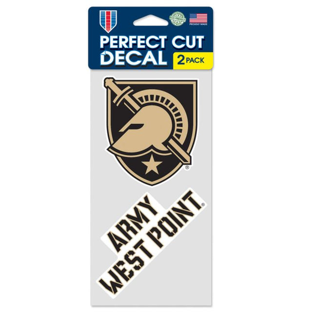 Juego de dos calcomanías de corte perfecto de Army Black Knights de 4" x 4"