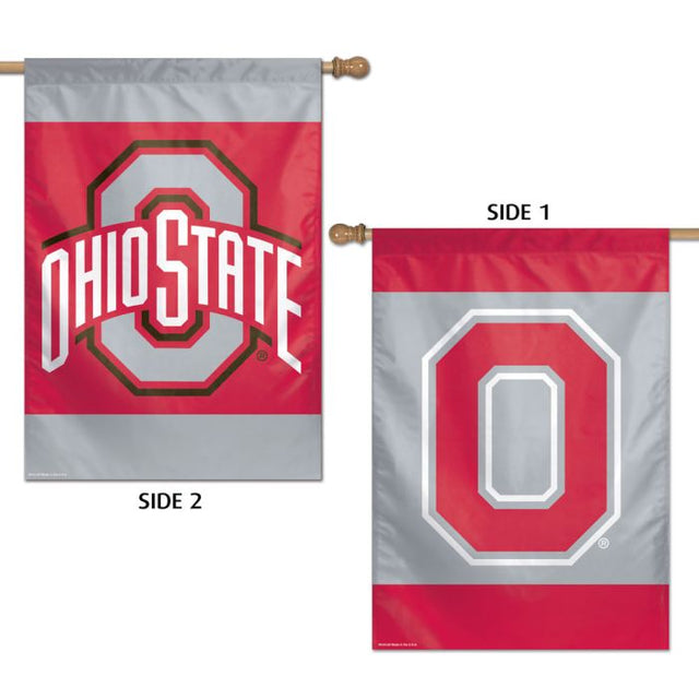 Bandera vertical de los Ohio State Buckeyes, de 2 lados, 28" x 40"