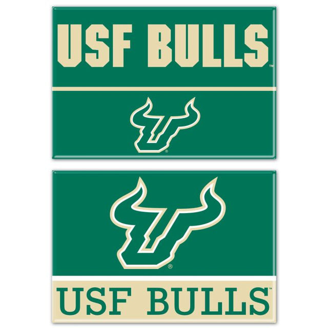 Imán rectangular de los South Florida Bulls, paquete de 2, 2 x 3 pulgadas