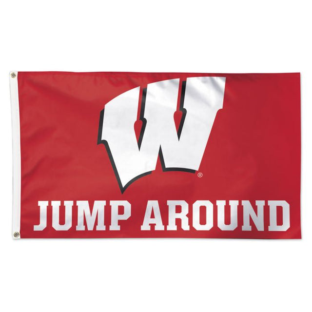 Bandera de Wisconsin Badgers JUMP AROUND - Deluxe 3' X 5'