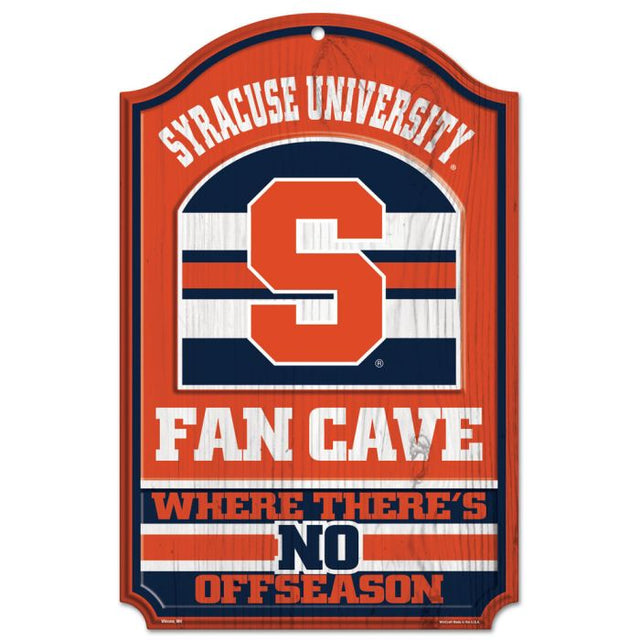 Syracuse Orange Fan Cave Wood Sign 11" x 17" 1/4" thick