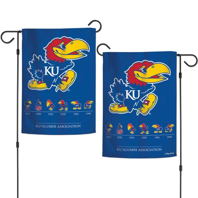 Banderas de jardín de los Kansas Jayhawks/College Vault, de 2 lados, 12,5" x 18"