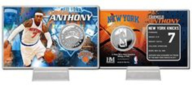 Tarjeta con moneda de Carmelo Anthony de los New York Knicks - Silver Stad