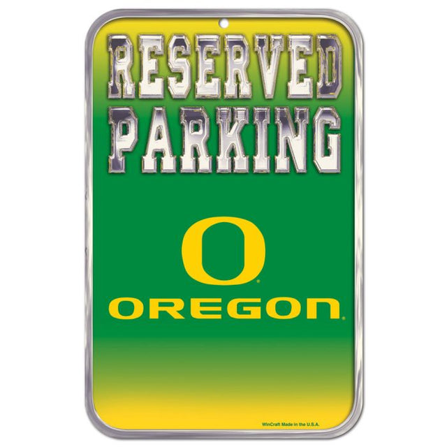 Letrero de plástico de estacionamiento reservado de Oregon Ducks de 11" x 17"