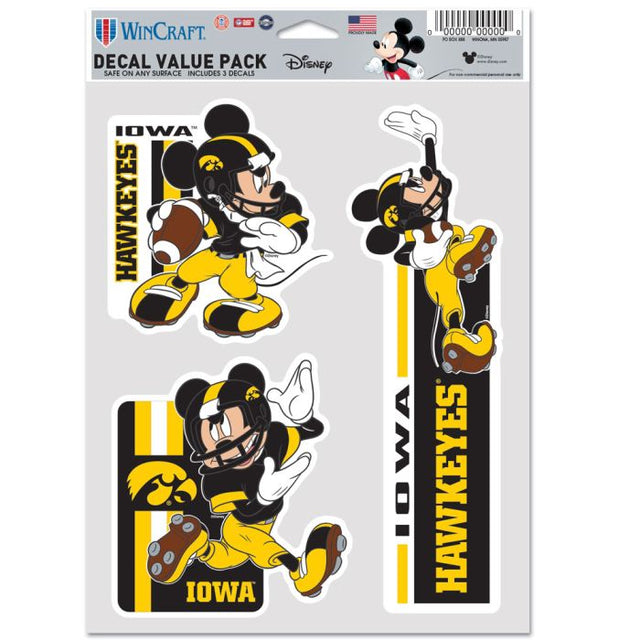 Iowa Hawkeyes / Disney MICKEY MOUSE FOOTBALL Multi Use 3 Fan Pack