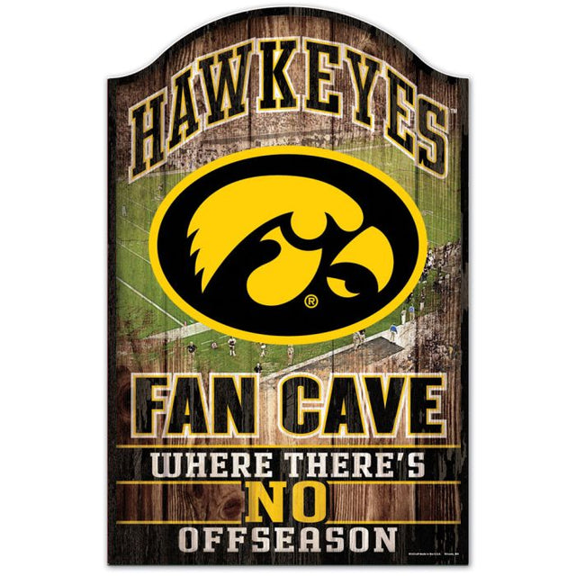 Letrero de madera de Iowa Hawkeyes de 11" x 17" y 1/4" de grosor