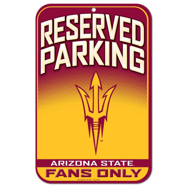 Arizona State Sun Devils Reserved Parking Plastic Sign 11" x 17"