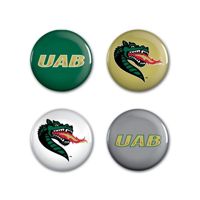 Alabama at Birmingham Blazers Button 4 Pack 1 1/4" Rnd