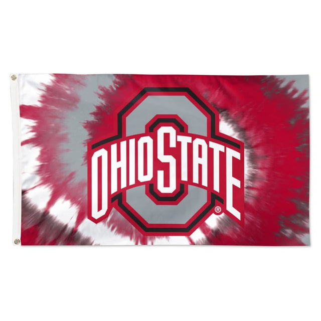 Bandera teñida anudada de los Buckeyes de Ohio State - Deluxe 3' X 5'