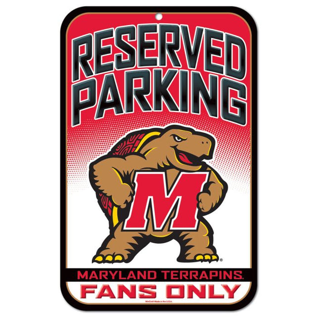 Maryland Terrapins Reserved Parking Plastic Sign 11" x 17"