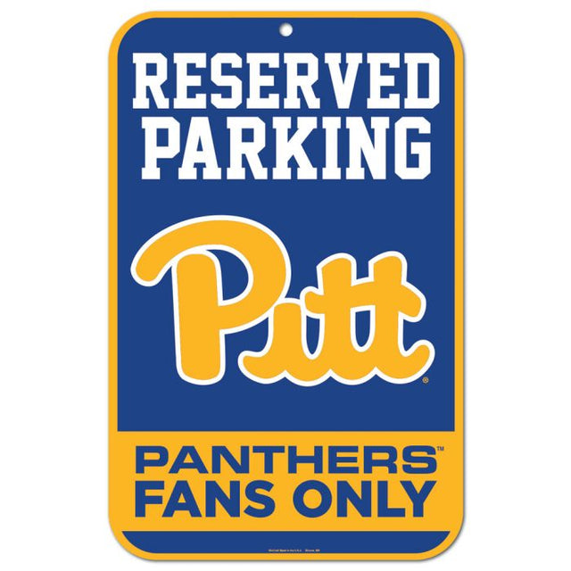 Letrero de plástico de estacionamiento reservado de los Pittsburgh Panthers de 11" x 17"