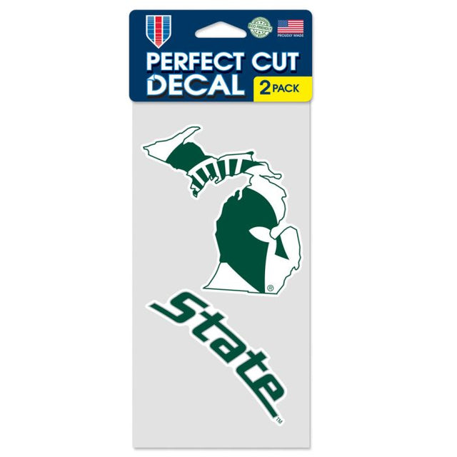 Michigan State Spartans Perfect Cut Decal Set of two 4"x4"