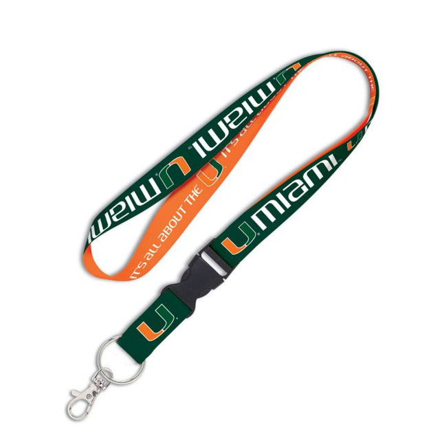 Miami Hurricanes Lanyard w/detachable buckle 1"