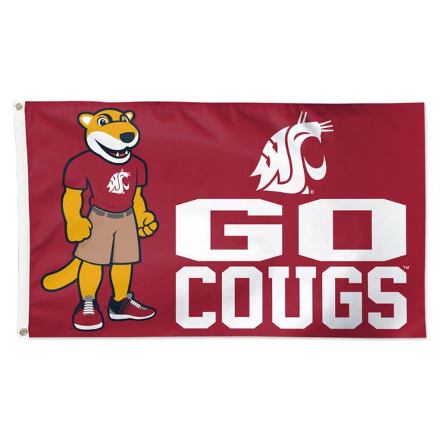 Washington State Cougars Mascot Flag - Deluxe 3' X 5'