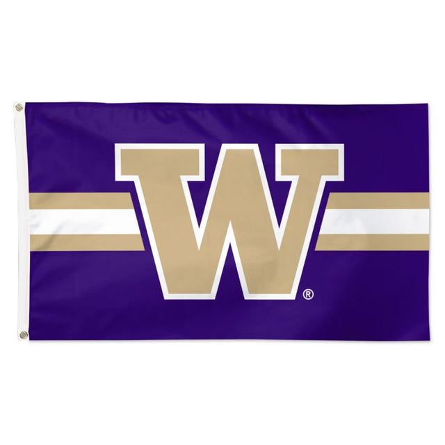 Washington Huskies Horizontal Jersey Stripes Flag - Deluxe 3' X 5'