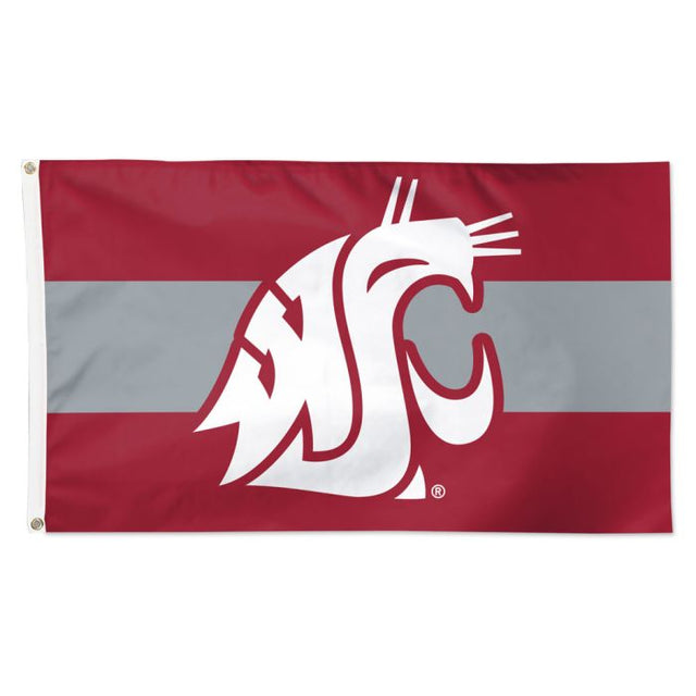 Washington State Cougars Horizontal Jersey Stripes Flag - Deluxe 3' X 5'