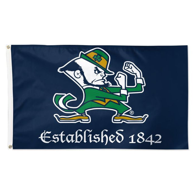 Bandera de Notre Dame Fighting Irish, fundada en 1842, de lujo, 3 x 5 pies