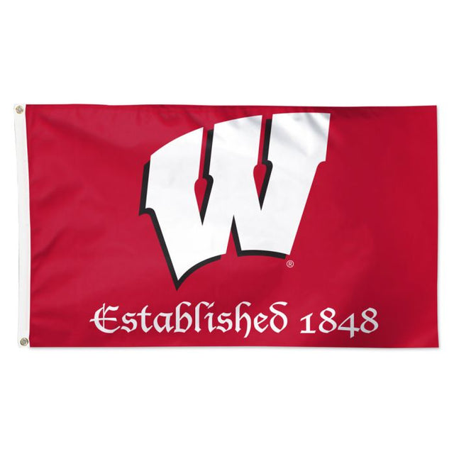 Bandera de los Wisconsin Badgers, fundada en 1848, de lujo, 3' x 5'