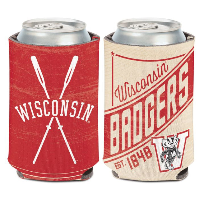 Enfriador de lata Wisconsin Badgers / Vintage Collegiate de 12 oz.