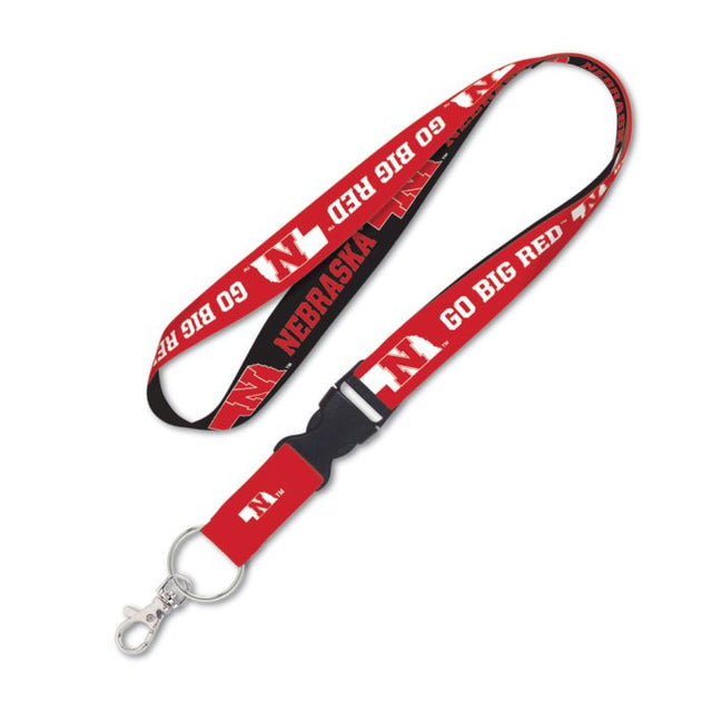 Nebraska Cornhuskers GO BIG RED Lanyard w/detachable buckle 1"