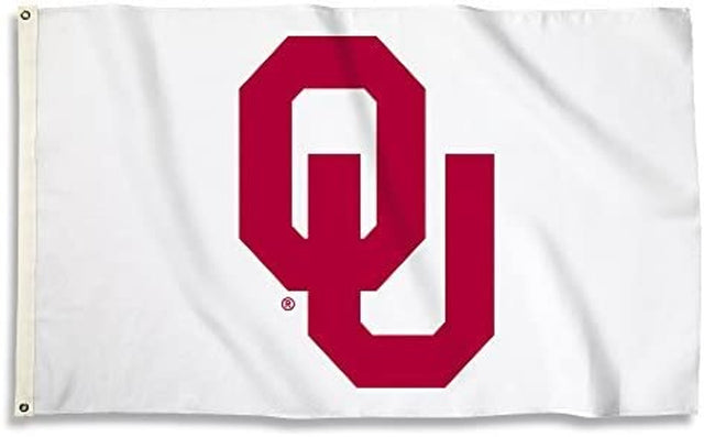 Bandera de los Sooners de Oklahoma, 3 x 5, fondo blanco, BSI