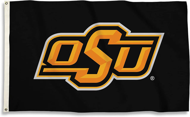 Bandera de los Oklahoma State Cowboys, 3 x 5, BSI, fondo negro