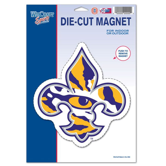 LSU Tigers Die Cut Logo Magnet 6.25" x 9"